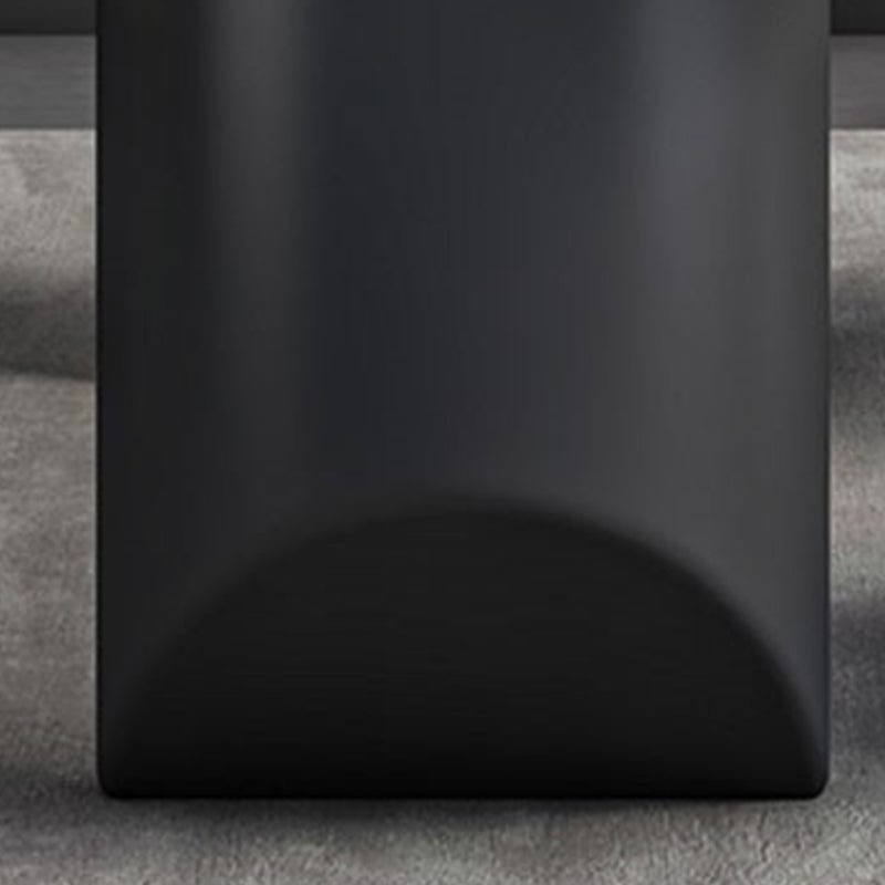 Rectangle Black Base Dining Site Table Modern Stone Double Pedestal Table Clearhalo 'Dining Tables & Seating' 'Dining Tables' 'dining_table' 'furn' 'furn_dining_table' 'Furniture' 'Kitchen & Dining Furniture' 5103168