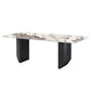 Rectangle Black Base Dining Site Table Modern Stone Double Pedestal Table Clearhalo 'Dining Tables & Seating' 'Dining Tables' 'dining_table' 'furn' 'furn_dining_table' 'Furniture' 'Kitchen & Dining Furniture' 5103170