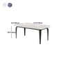 Table de salle à manger noire à 4 pieds Table de dinette industrielle rectangulaire avec dessus en pierre