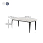Table de salle à manger noire à 4 pieds Table de dinette industrielle rectangulaire avec dessus en pierre