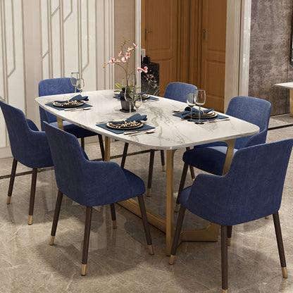 Muebles tradicionales de muebles de rectángulo de lujo Mesa de la base de caballete de mármol