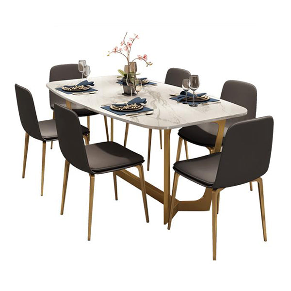 Muebles tradicionales de muebles de rectángulo de lujo Mesa de la base de caballete de mármol