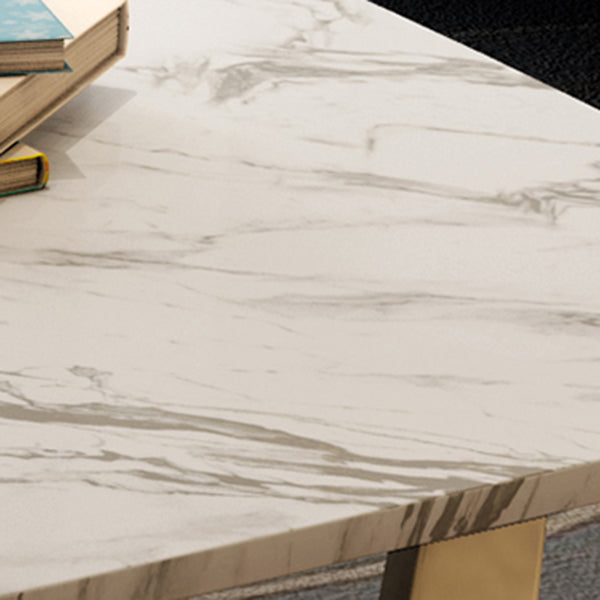 Muebles tradicionales de muebles de rectángulo de lujo Mesa de la base de caballete de mármol