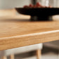 Mesa moderna de madera de roble para mesa de comedor rectangular de restaurantes con pedestal doble acrílico