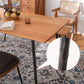 Mesa de comedor rectangular industrial de metal mesa de madera maciza con 4 piernas negras