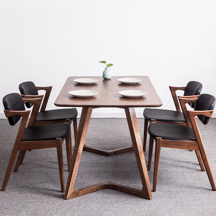 Rectangle Dining Table with Double Pedestal Modern Pine Wood Table for Restaurant 78.7"L x 31.5"W x 29.5"H Without Chairs Clearhalo 'Dining Tables & Seating' 'Dining Tables' 'dining_table' 'furn' 'furn_dining_table' 'Furniture' 'Kitchen & Dining Furniture' 5103271