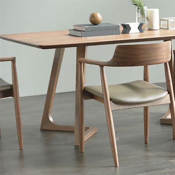 Rectangle Dining Table with Double Pedestal Modern Pine Wood Table for Restaurant Clearhalo 'Dining Tables & Seating' 'Dining Tables' 'dining_table' 'furn' 'furn_dining_table' 'Furniture' 'Kitchen & Dining Furniture' 5103274