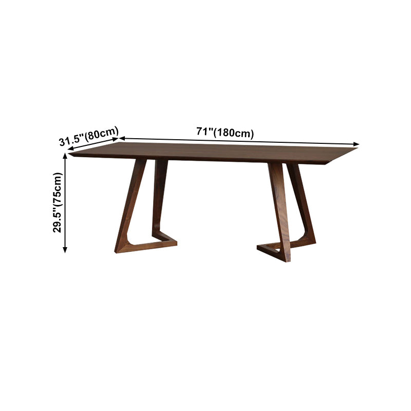 Rectangle Dining Table with Double Pedestal Modern Pine Wood Table for Restaurant Clearhalo 'Dining Tables & Seating' 'Dining Tables' 'dining_table' 'furn' 'furn_dining_table' 'Furniture' 'Kitchen & Dining Furniture' 5103283