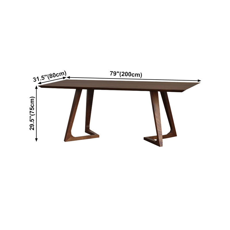 Rectangle Dining Table with Double Pedestal Modern Pine Wood Table for Restaurant Clearhalo 'Dining Tables & Seating' 'Dining Tables' 'dining_table' 'furn' 'furn_dining_table' 'Furniture' 'Kitchen & Dining Furniture' 5103284