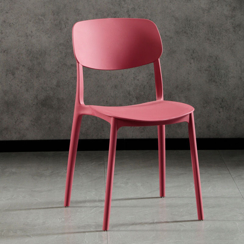 Glam Style Open Back Side Chair Plastic Stackable Dining Chair for Indoor Red Clearhalo 'Dining Chairs' 'Dining Tables & Seating' 'dining_chair' 'furn' 'furn_dining_chair' 'Furniture' 'Kitchen & Dining Furniture' 5103286