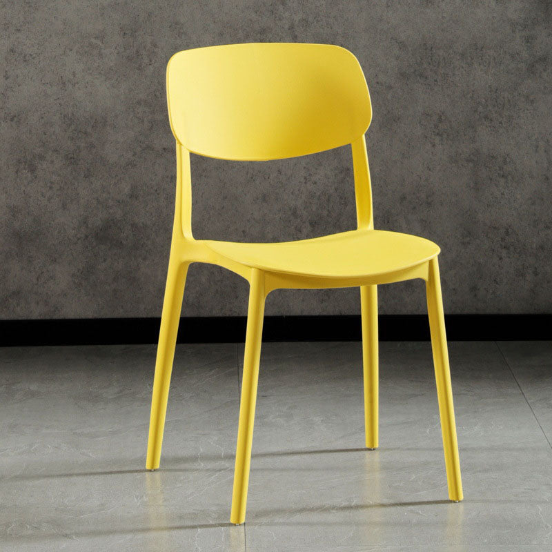 Glam Style Open Back Side Chair Plastic Stackable Dining Chair for Indoor Fluorescent Yellow Clearhalo 'Dining Chairs' 'Dining Tables & Seating' 'dining_chair' 'furn' 'furn_dining_chair' 'Furniture' 'Kitchen & Dining Furniture' 5103291