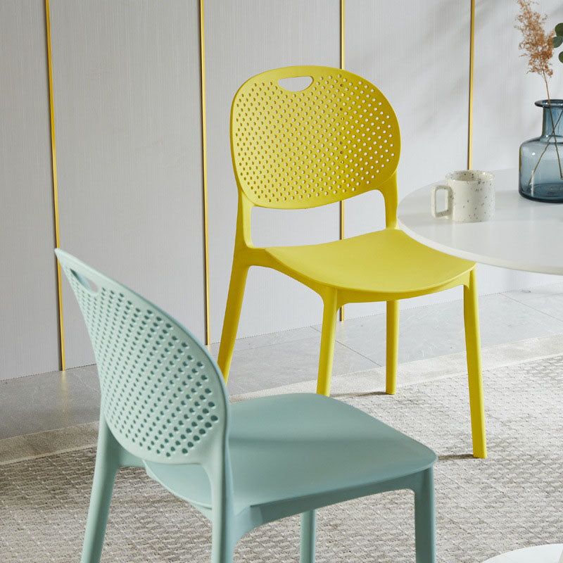 Glam Style Open Back Side Chair Plastic Stackable Dining Chair for Indoor Clearhalo 'Dining Chairs' 'Dining Tables & Seating' 'dining_chair' 'furn' 'furn_dining_chair' 'Furniture' 'Kitchen & Dining Furniture' 5103292
