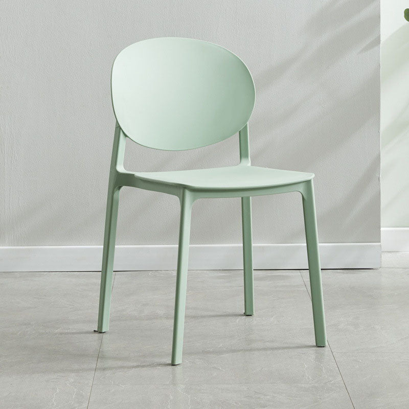Glam Style Open Back Side Chair Plastic Stackable Dining Chair for Indoor Light Green Clearhalo 'Dining Chairs' 'Dining Tables & Seating' 'dining_chair' 'furn' 'furn_dining_chair' 'Furniture' 'Kitchen & Dining Furniture' 5103294