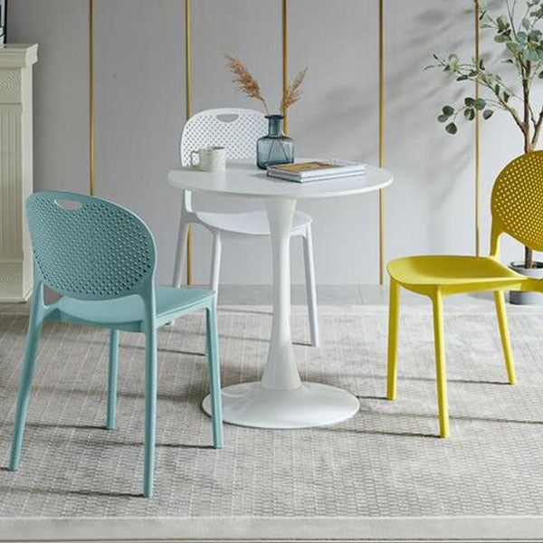 Glam Style Open Back Side Chair Plastic Stackable Dining Chair for Indoor Clearhalo 'Dining Chairs' 'Dining Tables & Seating' 'dining_chair' 'furn' 'furn_dining_chair' 'Furniture' 'Kitchen & Dining Furniture' 5103303