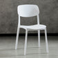 Glam Style Open Back Side Chair Plastic Stackable Dining Chair for Indoor Gloss White Clearhalo 'Dining Chairs' 'Dining Tables & Seating' 'dining_chair' 'furn' 'furn_dining_chair' 'Furniture' 'Kitchen & Dining Furniture' 5103309