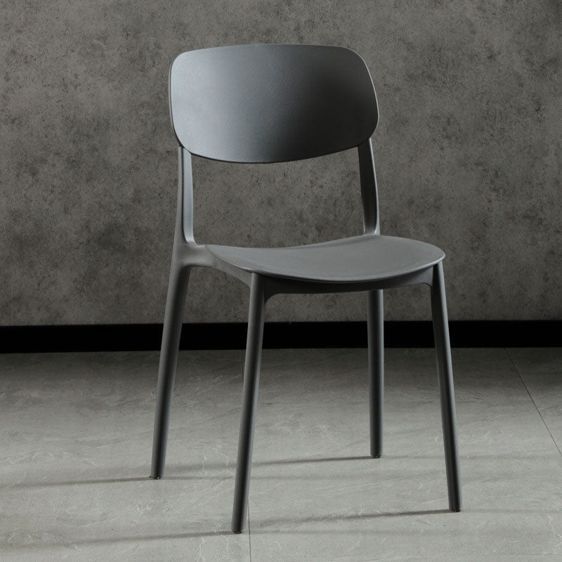 Glam Style Open Back Side Chair Plastic Stackable Dining Chair for Indoor Light Gray Clearhalo 'Dining Chairs' 'Dining Tables & Seating' 'dining_chair' 'furn' 'furn_dining_chair' 'Furniture' 'Kitchen & Dining Furniture' 5103315