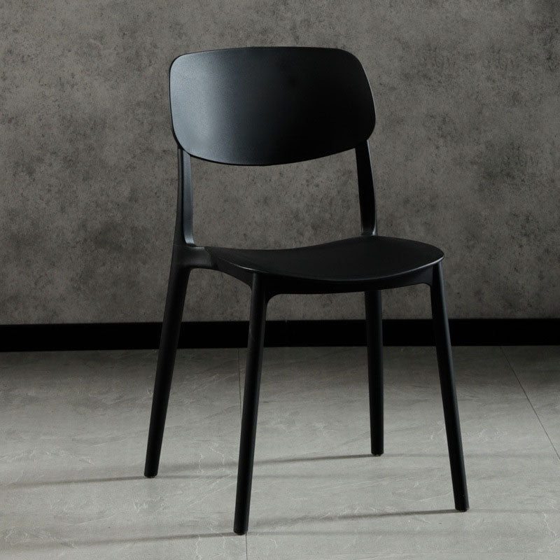 Glam Style Open Back Side Chair Plastic Stackable Dining Chair for Indoor Black Clearhalo 'Dining Chairs' 'Dining Tables & Seating' 'dining_chair' 'furn' 'furn_dining_chair' 'Furniture' 'Kitchen & Dining Furniture' 5103316
