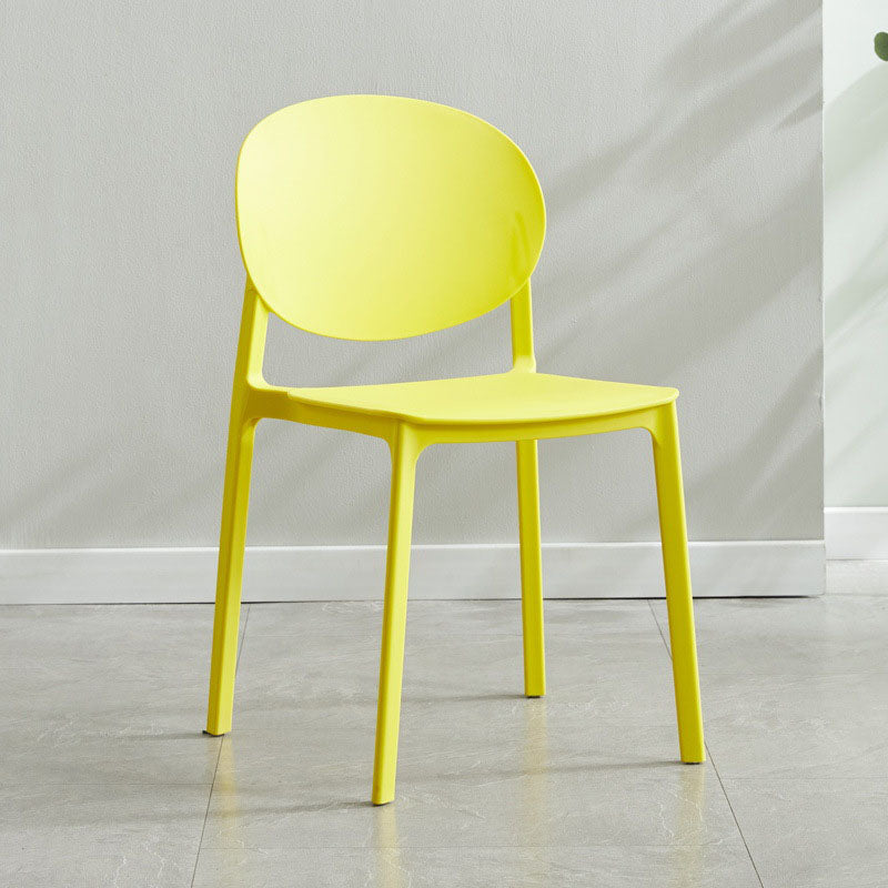 Glam Style Open Back Side Chair Plastic Stackable Dining Chair for Indoor Yellow Clearhalo 'Dining Chairs' 'Dining Tables & Seating' 'dining_chair' 'furn' 'furn_dining_chair' 'Furniture' 'Kitchen & Dining Furniture' 5103317
