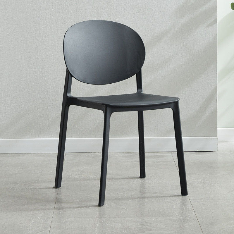 Glam Style Open Back Side Chair Plastic Stackable Dining Chair for Indoor Matte Black Clearhalo 'Dining Chairs' 'Dining Tables & Seating' 'dining_chair' 'furn' 'furn_dining_chair' 'Furniture' 'Kitchen & Dining Furniture' 5103318