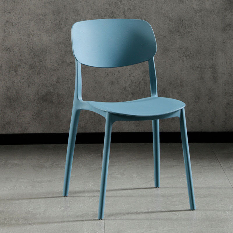 Glam Style Open Back Side Chair Plastic Stackable Dining Chair for Indoor Royal Blue Clearhalo 'Dining Chairs' 'Dining Tables & Seating' 'dining_chair' 'furn' 'furn_dining_chair' 'Furniture' 'Kitchen & Dining Furniture' 5103321