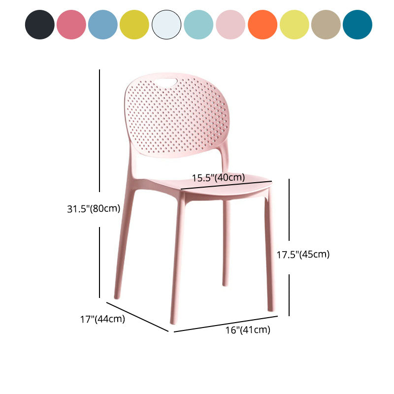 Glam Style Open Back Side Chair Plastic Stackable Dining Chair for Indoor Clearhalo 'Dining Chairs' 'Dining Tables & Seating' 'dining_chair' 'furn' 'furn_dining_chair' 'Furniture' 'Kitchen & Dining Furniture' 5103325