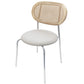 Silla de comedor de caña contemporánea para comedor de cuero falso