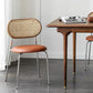 Silla de comedor de caña contemporánea para comedor de cuero falso