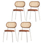 Silla de comedor de caña contemporánea para comedor de cuero falso