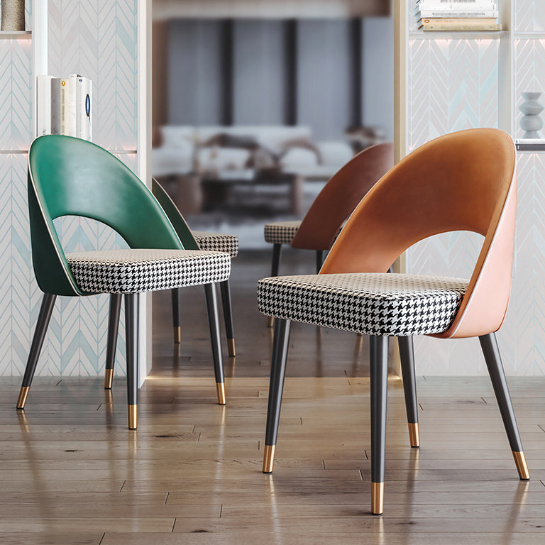 Sedia da pranzo aperta contemporanea sedia imbottita per sala da pranzo