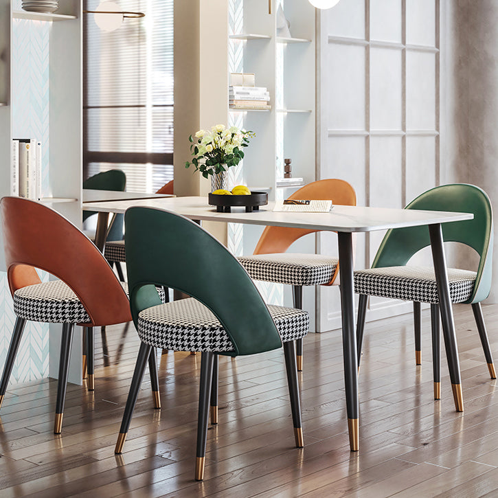 Sedia da pranzo aperta contemporanea sedia imbottita per sala da pranzo