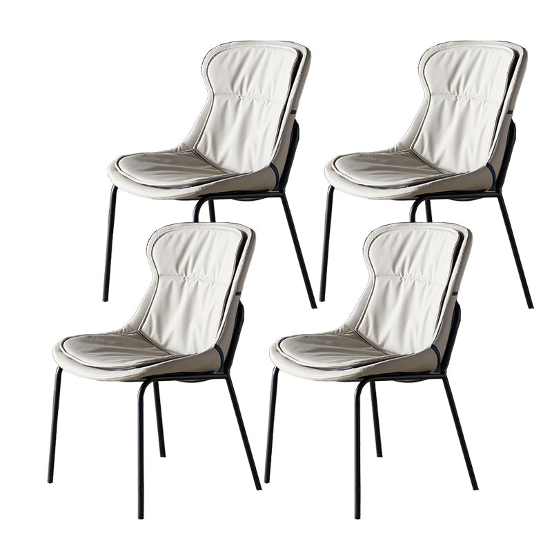 Metal Industrial Armless Chair Dining Kitchen Room Parsons Chair