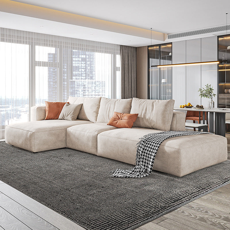 Glam Style Sectional Latex/down Upholstery Filled Faux Leather Sofa