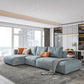 Glam Style Sectional Latex/down Upholstery Filled Faux Leather Sofa