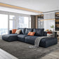 Glam Style Sectional Latex/down Upholstery Filled Faux Leather Sofa
