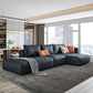 Glam Style Sectional Latex/down Upholstery Filled Faux Leather Sofa