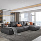 Glam Style Sectional Latex/down Upholstery Filled Faux Leather Sofa