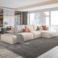 Glam Style Sectional Latex/down Upholstery Filled Faux Leather Sofa