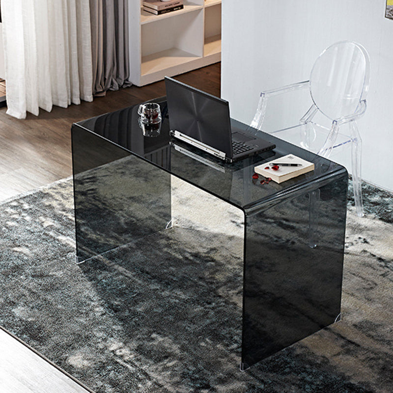 Sled Base Design Tempered Glass Black/clear Rectangular Coffee Table