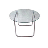 Tempered Glass Top Coffee Table Chrome Finish Sled Base Cocktail Table