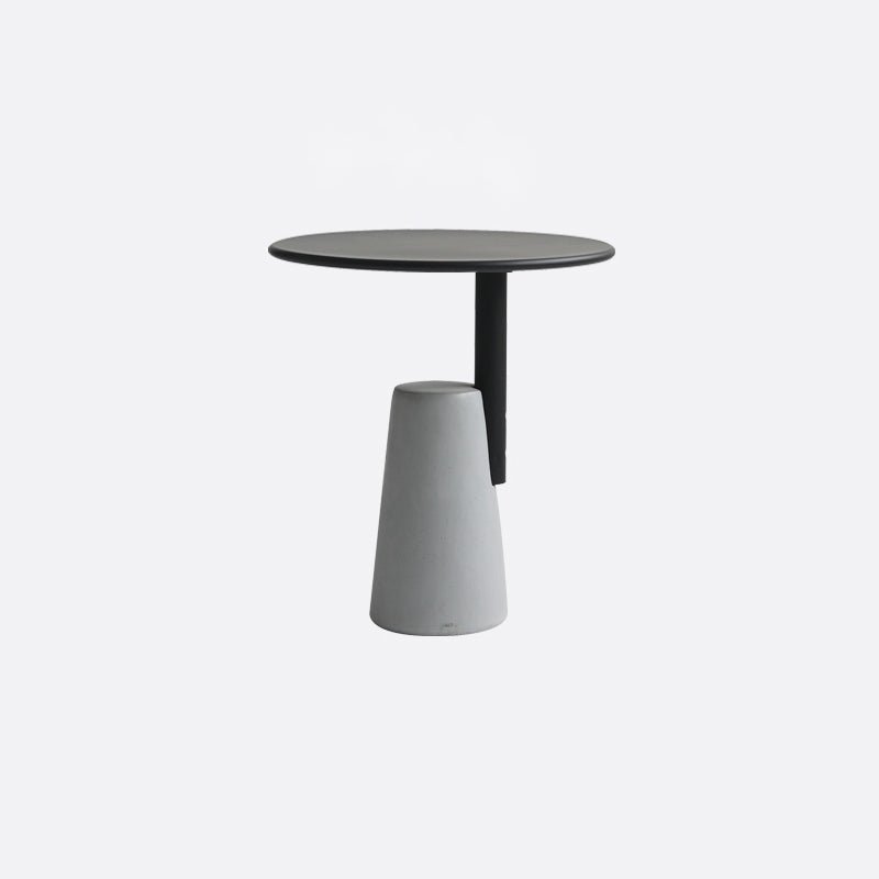 Modern Single Leg Base Solid Color Metal Round Top Coffee Table 23.6"L x 23.6"W x 23.6"H Black Clearhalo 'Coffee & Accent Tables' 'Coffee Tables' 'coffee_tables' 'furn' 'furn_coffee_tables' 'Furniture' 'Living Room Furniture' 5108314