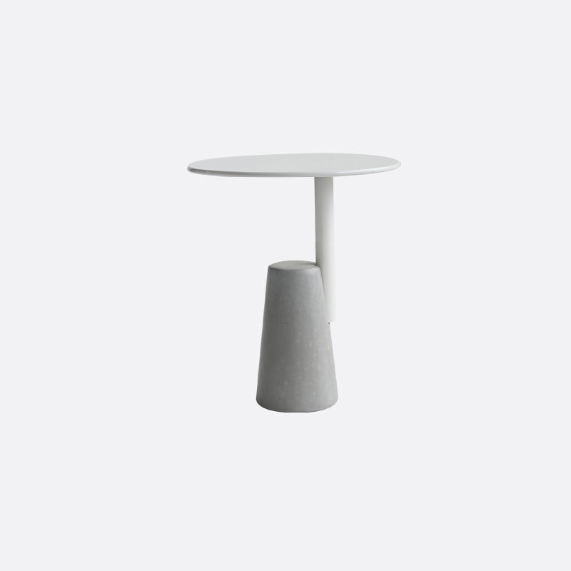 Modern Single Leg Base Solid Color Metal Round Top Coffee Table 19.7"L x 19.7"W x 23.5"H White Clearhalo 'Coffee & Accent Tables' 'Coffee Tables' 'coffee_tables' 'furn' 'furn_coffee_tables' 'Furniture' 'Living Room Furniture' 5108316