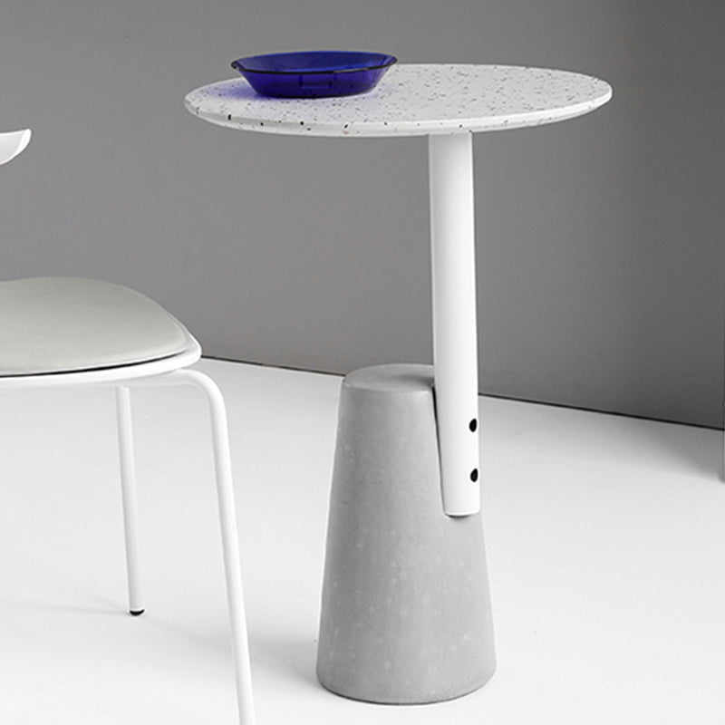Modern Single Leg Base Solid Color Metal Round Top Coffee Table 20"L x 20"W x 28.5"H White-Black Clearhalo 'Coffee & Accent Tables' 'Coffee Tables' 'coffee_tables' 'furn' 'furn_coffee_tables' 'Furniture' 'Living Room Furniture' 5108317