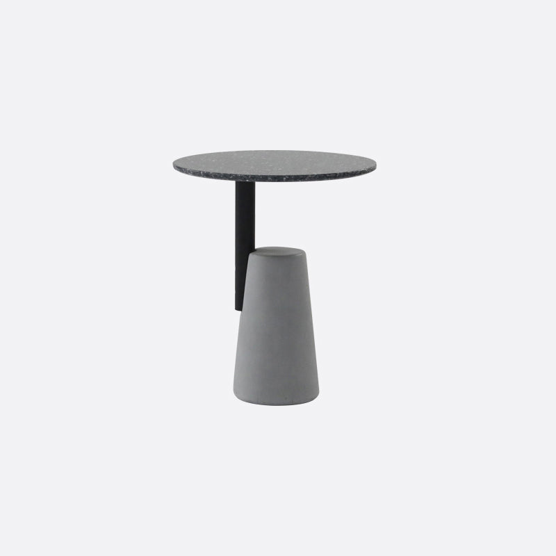 Modern Single Leg Base Solid Color Metal Round Top Coffee Table 19.7"L x 19.7"W x 23.5"H Black White Clearhalo 'Coffee & Accent Tables' 'Coffee Tables' 'coffee_tables' 'furn' 'furn_coffee_tables' 'Furniture' 'Living Room Furniture' 5108318