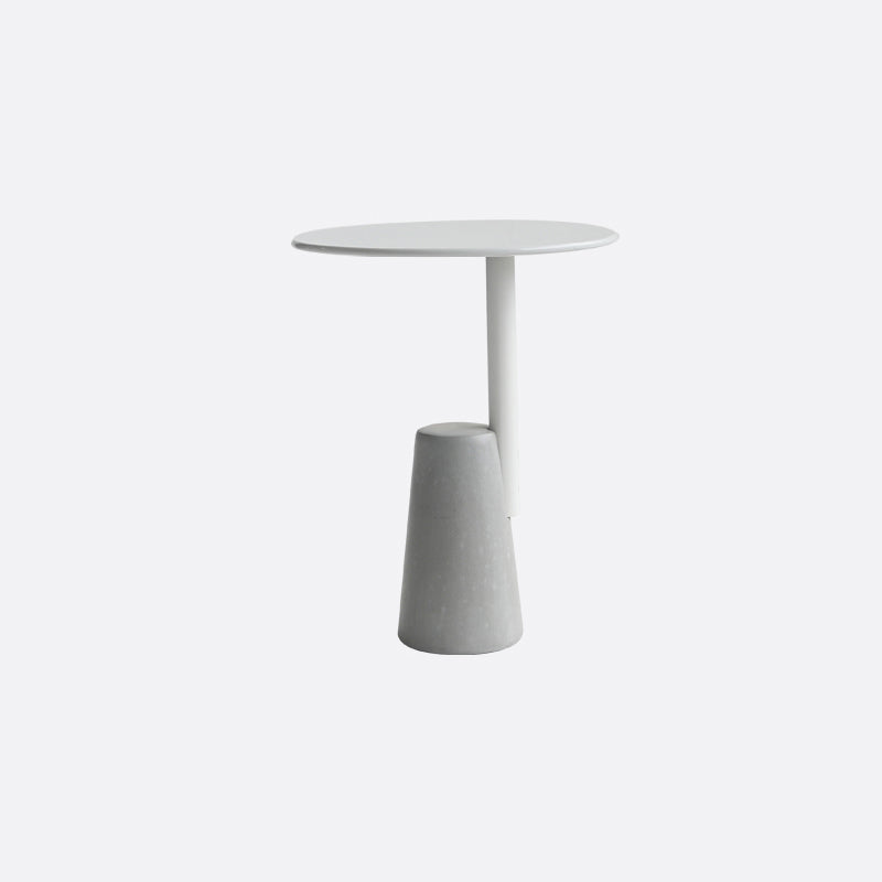 Modern Single Leg Base Solid Color Metal Round Top Coffee Table 20"L x 20"W x 28.5"H White Clearhalo 'Coffee & Accent Tables' 'Coffee Tables' 'coffee_tables' 'furn' 'furn_coffee_tables' 'Furniture' 'Living Room Furniture' 5108319