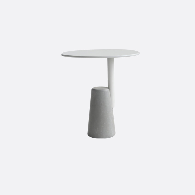 Modern Single Leg Base Solid Color Metal Round Top Coffee Table 23.6"L x 23.6"W x 23.6"H White Clearhalo 'Coffee & Accent Tables' 'Coffee Tables' 'coffee_tables' 'furn' 'furn_coffee_tables' 'Furniture' 'Living Room Furniture' 5108323