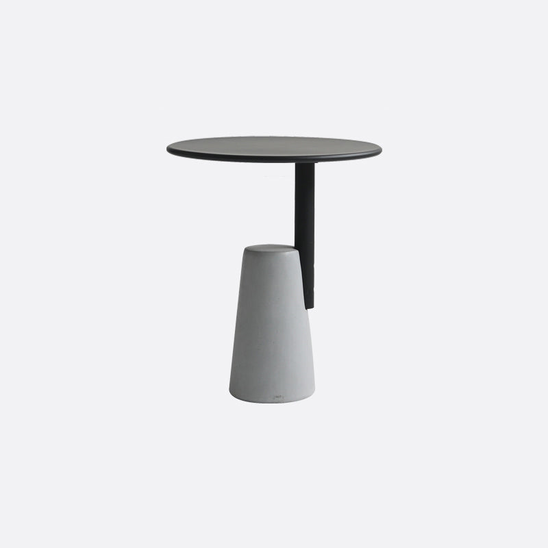 Modern Single Leg Base Solid Color Metal Round Top Coffee Table 23.6"L x 23.6"W x 28.3"H Black Clearhalo 'Coffee & Accent Tables' 'Coffee Tables' 'coffee_tables' 'furn' 'furn_coffee_tables' 'Furniture' 'Living Room Furniture' 5108325
