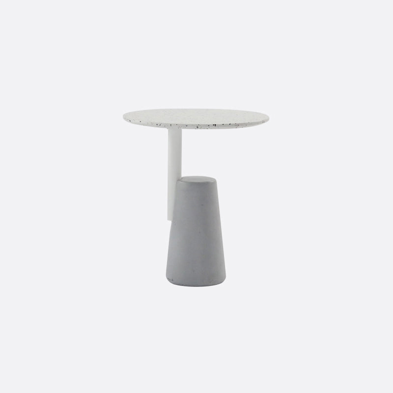 Modern Single Leg Base Solid Color Metal Round Top Coffee Table 23.6"L x 23.6"W x 23.6"H White-Black Clearhalo 'Coffee & Accent Tables' 'Coffee Tables' 'coffee_tables' 'furn' 'furn_coffee_tables' 'Furniture' 'Living Room Furniture' 5108331