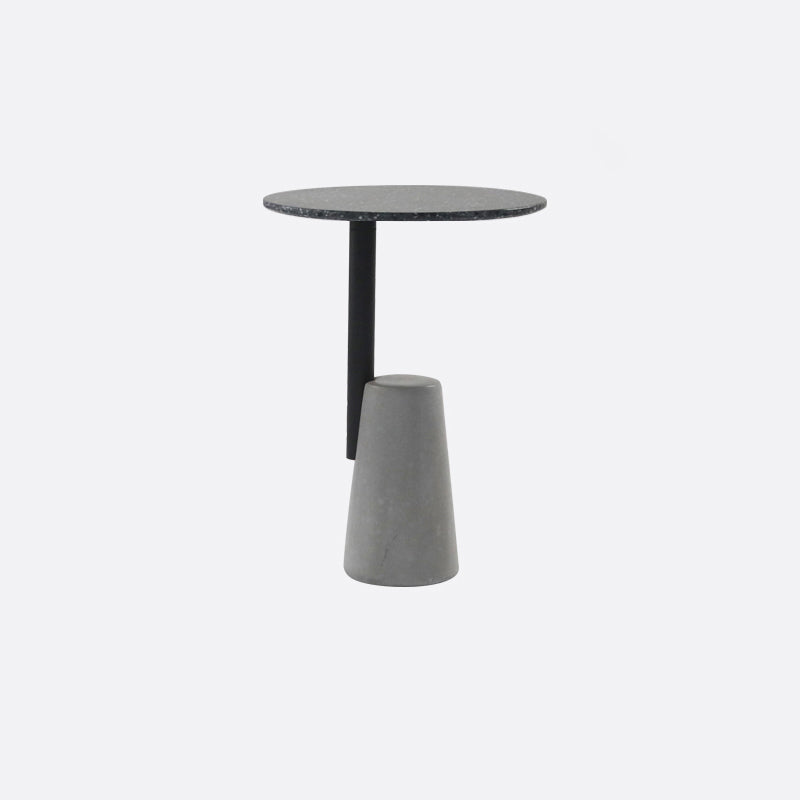 Modern Single Leg Base Solid Color Metal Round Top Coffee Table 23.6"L x 23.6"W x 28.3"H Black White Clearhalo 'Coffee & Accent Tables' 'Coffee Tables' 'coffee_tables' 'furn' 'furn_coffee_tables' 'Furniture' 'Living Room Furniture' 5108332
