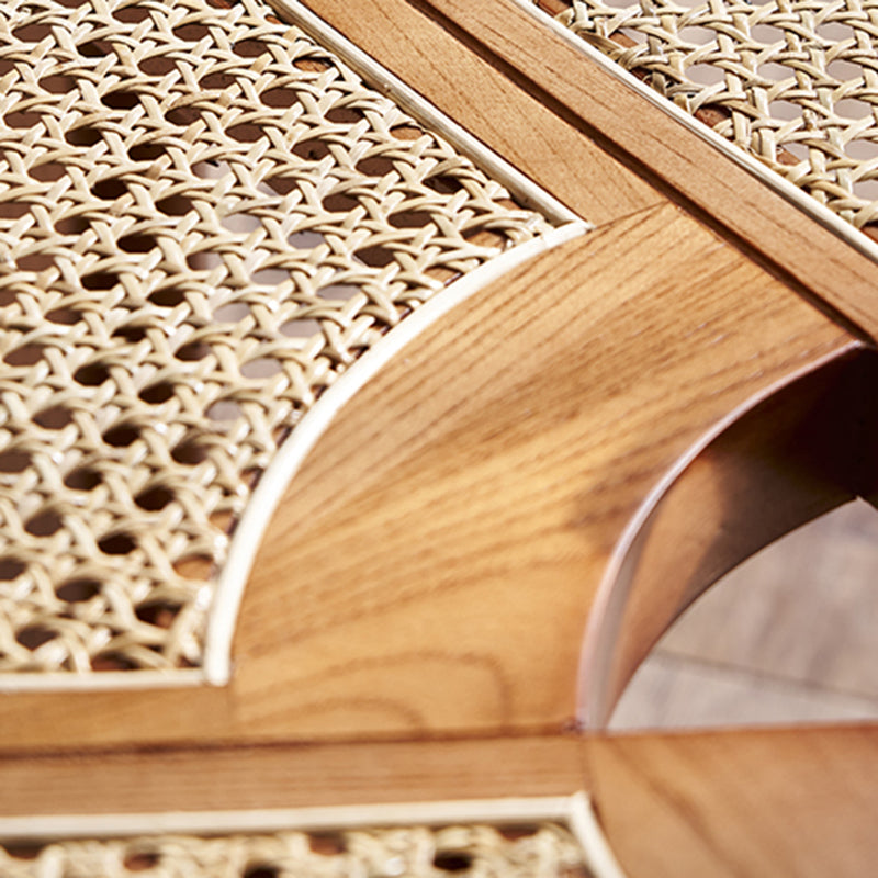 12,9 "H moderno a 6 gambe in legno Rattan Tavolino rotondo per appartamento