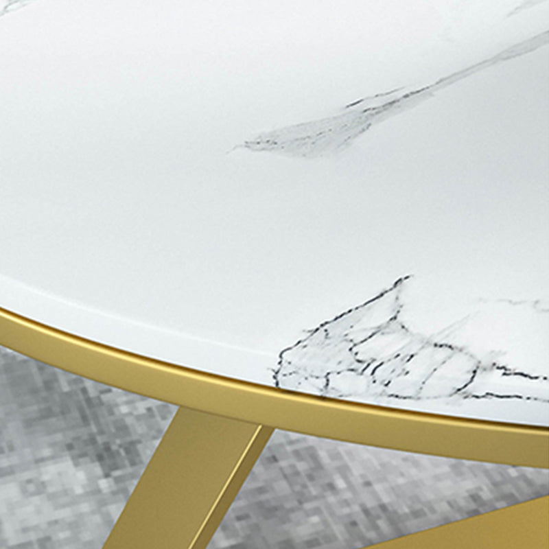 Oval Coffee Table with a Black/gold Base Made of Marble and Wrought Iron Clearhalo 'Coffee & Accent Tables' 'Coffee Tables' 'coffee_tables' 'furn' 'furn_coffee_tables' 'Furniture' 'Living Room Furniture' 5108405